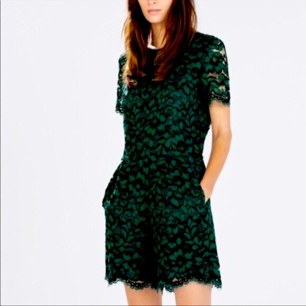 NWT Zara Green Lace Romper